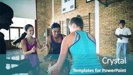  Presentation with high school - PPT layouts having athletics schools - high school team playing basketball background and a teal colored foreground