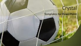  Presentation with athletics - Presentation enhanced with athletics schools - photo of a soccer ball background and a yellow colored foreground