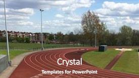  Presentation with athletics - Cool new PPT layouts with athletics track backdrop and a tawny brown colored foreground