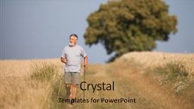  Presentation with physical activity seniors active senior - Cool new PPT theme with athletisme perche - active handsome senior man nordic backdrop and a coral colored foreground