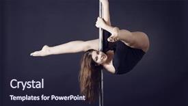  Presentation with athletics pole vault - Audience pleasing PPT layouts consisting of athletisme perche - beautiful brunette dancing backdrop and a  colored foreground