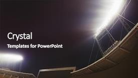  Presentation with night sky plane view - Colorful slide deck enhanced with athletisme perche - view of stadium lights backdrop and a dark gray colored foreground