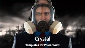  Presentation with polluted - Presentation theme consisting of athom - businessman in a polluted post background and a black colored foreground