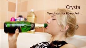  Presentation with drinking alcohol - Audience pleasing PPT layouts consisting of athom - teen woman drinking alcohol backdrop and a  colored foreground