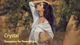  Presentation with home garden - Slide set featuring athom - woman resting in summer background and a  colored foreground