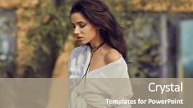  Presentation with home garden - Presentation design featuring athom - woman resting in summer background and a  colored foreground