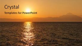  Presentation with sunrise on mountain - Cool new theme with athos mountain at the sunrise backdrop and a  colored foreground