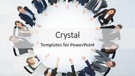  Presentation with round table - Audience pleasing PPT theme consisting of aths - business team sitting at athe backdrop and a white colored foreground