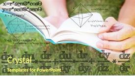  Presentation with math book - Cool new PPT layouts with math equation against pretty woman reading book in park backdrop and a tawny brown colored foreground