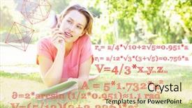  Presentation with math book - Amazing PPT theme having math problems against pretty woman reading book in park backdrop and a lemonade colored foreground