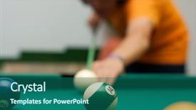  Presentation with game - Cool new presentation theme with indoor games - playing pool game backdrop and a gray colored foreground