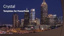  Presentation with atlanta - Beautiful theme featuring atlanta-georgia-feb-14-2011 backdrop and a navy blue colored foreground