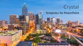  Presentation with atlanta - Beautiful PPT theme featuring atlanta-georgia-usa-downtown-cityscape backdrop and a light blue colored foreground