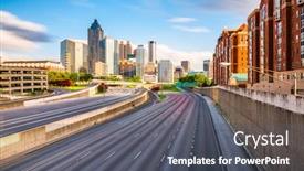  Presentation with atlanta - Slide set having atlanta-georgia-usa-downtown-skyline background and a gray colored foreground