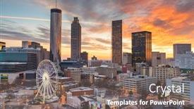  Presentation with atlanta - Slide set featuring atlanta-georgia-usa-downtown-skyline background and a gray colored foreground