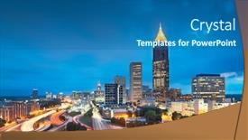  Presentation with atlanta - Colorful slide set enhanced with atlanta-georgia-usa-downtown backdrop and a ocean colored foreground