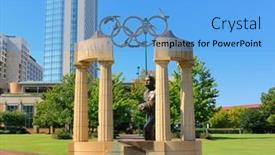  Presentation with olympic games - Slides enhanced with atlanta-september-12-pierre-de background and a light blue colored foreground
