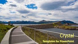  Presentation with road construction - Presentation design enhanced with atlanterhavsveien been awarded the title background and a  colored foreground