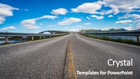  Presentation with road construction - Presentation consisting of atlanterhavsveien been awarded the title background and a  colored foreground