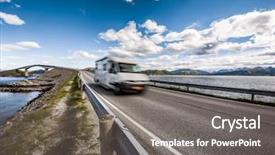  Presentation with highway construction - Amazing PPT theme having atlanterhavsveien been awarded the title backdrop and a gray colored foreground