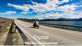  Presentation with road construction - Beautiful slide deck featuring atlanterhavsveien been awarded the title backdrop and a coral colored foreground