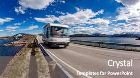  Presentation with highway construction - Slide set enhanced with atlanterhavsveien been awarded the title background and a gray colored foreground