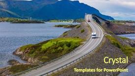  Presentation with highway construction - Amazing slide set having atlanterhavsveien been awarded the title backdrop and a tawny brown colored foreground