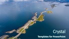  Presentation with road construction - Colorful presentation theme enhanced with atlanterhavsveien been awarded the title backdrop and a ocean colored foreground