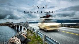  Presentation with highway construction - Amazing PPT theme having atlanterhavsveien been awarded the title backdrop and a light blue colored foreground