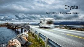  Presentation with highway construction - Cool new PPT theme with atlanterhavsveien been awarded the title backdrop and a light blue colored foreground