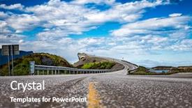  Presentation with road construction - Presentation design consisting of atlanterhavsveien been awarded the title background and a  colored foreground