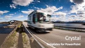  Presentation with highway construction - PPT theme with atlanterhavsveien been awarded the title background and a coral colored foreground