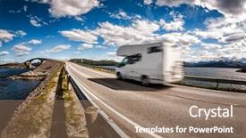  Presentation with highway construction - Beautiful slides featuring atlanterhavsveien been awarded the title backdrop and a coral colored foreground