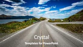  Presentation with road construction - Theme with atlanterhavsveien been awarded the title background and a  colored foreground