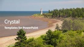  Presentation with canada - Theme enhanced with atlantic beach coast with cape background and a coral colored foreground