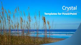  Presentation with florida beach - Colorful slide deck enhanced with atlantic beach in jacksonville east backdrop and a teal colored foreground