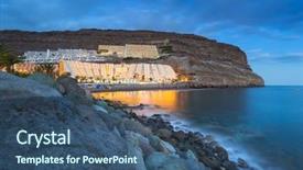  Presentation with atlantic - Cool new theme with atlantic beach of gran canaria island in taurito at dusk spain backdrop and a ocean colored foreground