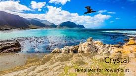  Presentation with space colony - PPT layouts with atlantic boulders penguin colony background and a yellow colored foreground