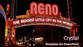  Presentation with nevada - Colorful presentation theme enhanced with atlantic city - big red reno sign backdrop and a wine colored foreground