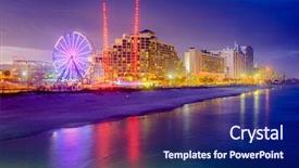  Presentation with florida beach - Beautiful presentation featuring atlantic city - daytona beach florida usa beachfront backdrop and a navy blue colored foreground