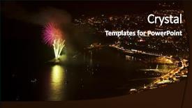  Presentation with fireworks - PPT theme with atlantic city - fireworks in funchal madeira island background and a black colored foreground