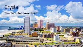  Presentation with atlantic city - Colorful PPT theme enhanced with atlantic city new jersey usa backdrop and a light blue colored foreground