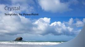  Presentation with atlantic - Cool new presentation design with atlantic-clouds-and-gull-rock backdrop and a light blue colored foreground