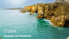  Presentation with atlantic - PPT theme featuring atlantic-coastline-near-boca background and a seafoam green colored foreground