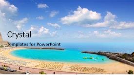  Presentation with aqua - Cool new theme with atlantic ocean - amadores aqua beach in gran backdrop and a light blue colored foreground