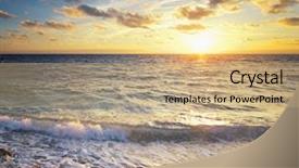  Presentation with art seascape nature sea - Colorful presentation design enhanced with phone museum of natural history backdrop and a light blue colored foreground.