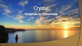  Presentation with ireland rivers - Colorful slides enhanced with atlantic ocean - cliffs of moher at sunset backdrop and a ocean colored foreground