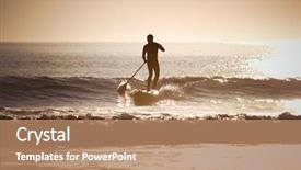  Presentation with atlantic - Theme consisting of atlantic ocean - silhouette of a man paddle background and a coral colored foreground