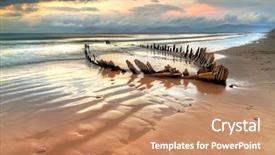  Presentation with ocean ship - Slides having atlantic ocean - sunbeam ship wreck background and a coral colored foreground