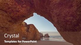  Presentation with atlantic - Cool new PPT layouts with atlantic ocean coast in portugal backdrop and a tawny brown colored foreground